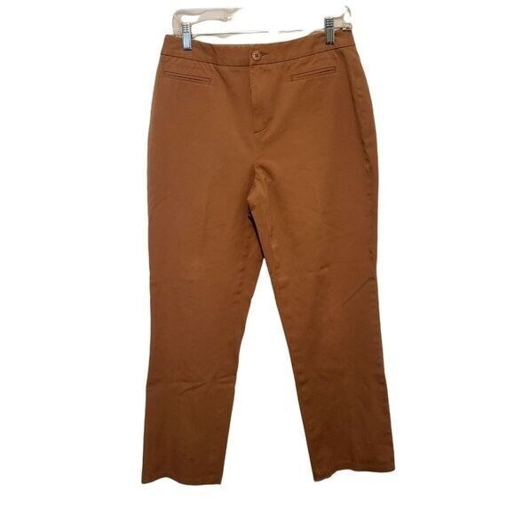 ColdWater Creek Womens Size 10  Brown Solid Classic Fit Chino Pants - Picture 1 of 11